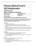Edexcel A level 3 Mathematics Practice Paper I - Statistics and Mechanics