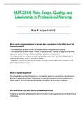 NUR 2868 &sol; NUR2868 Exam 3 &lpar;Latest 2021&rpar;&colon; Role&comma; Scope&comma; Quality & Leadership in Professional Nursing - Rasmussen