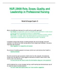 NUR 2868 &sol; NUR2868 Exam 3 &lpar;Latest 2021&rpar;&colon; Role&comma; Scope&comma; Quality & Leadership in Professional Nursing - Rasmussen