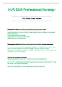 NUR 2349 &sol; NUR2349 Exam Class Review &lpar;Latest 2021&rpar;&colon; Professional Nursing I &sol; PN 1 - Rasmussen
