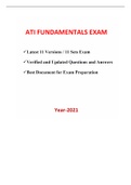 Fundamentals Exam (A_T_I Proctored) (11 Latest Versions, 2020/2021) (Complete Document for Exam, Download to Secure HIGHSCORE)