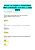 NURS 190 Physical Assessment MIDTERM Exam, Kim Hein.(Latest 2021)