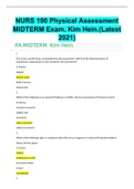 NURS 190 Physical Assessment MIDTERM Exam&comma; Kim Hein&period;&lpar;Latest 2021&rpar;