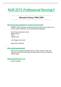 NUR 2571 &sol; NUR2571 Final Exam &lpar;Latest 2021 &sol; 2022&rpar;&colon; Professional Nursing II &sol; PN 2 - Rasmussen