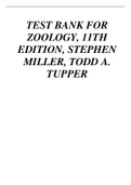 TEST BANK FOR ZOOLOGY, 11TH EDITION, STEPHEN MILLER, TODD A. TUPPER