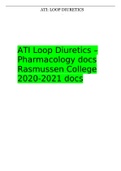 ATI Loop Diuretics – Pharmacology docs Rasmussen College 2020-2021 docs