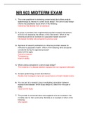 NR 503&sol; NR503 MIDTERM EXAM&period; QUESTIONS AND ANSWERS&period;