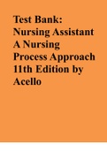 Test Bank: Nursing Assistant A Nursing Process Approach 11th Edition by Acello