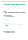 NUR2488 &sol; NUR 2488 Exam 1 Concept Guide &lpar;Latest 2021 &sol; 2022&rpar;&colon; Mental Health Nursing - Rasmussen
