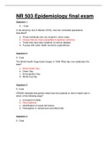 NR 503 EPIDEMIOLOGY FINAL EXAM&period; QUESTIONS AND ANSWERS