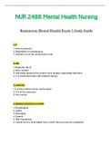NUR2488 &sol; NUR 2488 Exam 1 Study Guide &lpar;Latest 2021 &sol; 2022&rpar;&colon; Mental Health Nursing - Rasmussen