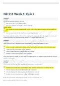 NR 511 Week 1&colon; Quiz1 2020-2021 Complete 100&percnt; Questions and Answers