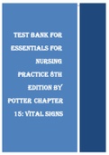 TEST BANK FOR  ESSENTIALS FOR  NURSING  PRACTICE 8TH  EDITION BY  POTTER Chapter  15&colon; Vital Signs