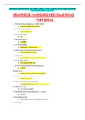 ADVANCED HESI MED SURG TEST BANK 2020/2021 STUDY GUIDE V2 LATEST QUESTIONS WITH COMPLETE ANSWERS (GRADE A)