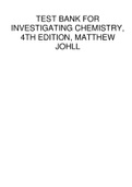 TEST BANK FOR INVESTIGATING CHEMISTRY&comma; 4TH EDITION&comma; MATTHEW JOHLL