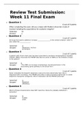 Review Test Submission: Week 11 Final Exam