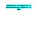 HOCKENBERRY  WONG&rsquo;S ESSENTIALS OF PEDIATRIC NURSING&comma; 10TH EDITION TEST BANK