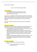 Audit Testing & Analytical Review - AUDIT AND ASSURANCE - Lecture 9 notes
