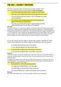 OB 204 &ndash; EXAM 1 REVIEW&period;