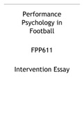 Essay Performance Psychology in Football (FPP611) 