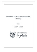 University of York Politics/IR FIRST YEAR ALL NOTES