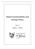 Global Sustainability and Energy Policy UoY Year 3 FULL NOTES