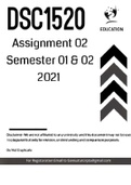 DSC1520 ASSIGNMENT 2 2021 SOLUTIONS
