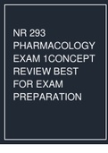 NR 293 PHARMACOLOGY EXAM 1CONCEPT REVIEW BEST FOR EXAM PREPARATION