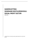Samenvatting Seminarie Bestuursniveau&colon; Social Profit Sector 2020-2021