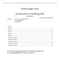 Oefenvragen Introduction to Auditing Bedrijfskunde/preMSc A&C (EBB049A05)