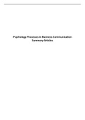 Psychological Processes in Business Communication Summary