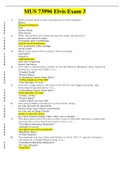 MUS 73996 Elvis Exam 3 Question And Answers&lpar; Complete Solution Rated A&rpar;