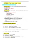 NUR 340 – Final Exam Study Guide.