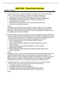 NUR 450 - Final Exam Review&period;
