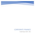 Corporate finance / financieel management 2021 - slides + notities + formules + boek