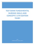 Test bank Fundamental Nursing Skills and Concepts 11th Edition Timby.