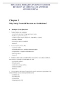 FINANCIAL MARKETS AND INSTITUTIONS REVISION QUESTIONS AND ANSWERS &lpar;SCORED 100&percnt;&rpar;