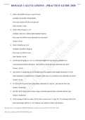 DOSAGE CALCULATIONS &ndash; PRACTICE GUIDE 2020