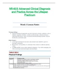 NR603 &sol; NR-603 Week 1 BUNDLE STUDY MATERIAL &lpar;Latest&rpar;&colon; Advanced Clinical Diagnosis and Practice Across the Lifespan Practicum - Chamberlain