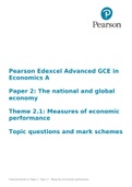  pearson paper II Measures of economic performance - Questions & answers