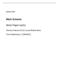 A2 Maths Paper 1 Markscheme