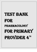  TEST BANK FOR PHARMACOLOGY FOR PRIMARY PROVIDER 4TH EDITION BY EDMUNDS