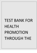 TEST BANK FOR HEALTH PROMOTION THROUGH THE LIFE SPAN 8TH EDITION BY EDELMAN