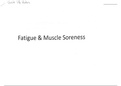Fatigue and muscle soreness notes