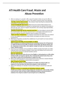RNSG 2360 - ATI Health Care Fraud&comma; Waste and Abuse Prevention&period; Questions and Answers&period;