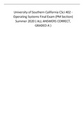 University of Southern California CSci 402 - Operating Systems Final Exam (PM Section) Summer 2020