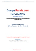 DumpsPanda New Realise Authentic ServiceNow CIS-SIR Dumps PDF