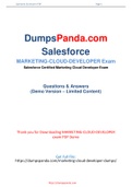DumpsPanda New Realise Authentic Salesforce Marketing-Cloud-Developer Dumps PDF
