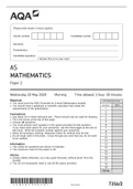 AQA AS-Level Mathematics Paper 2 2020