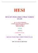 HESI RN PEDIATRICS PROCTORED EXAM (12 VERSIONS) / RN HESI PEDIATRICS PROCTORED EXAM (12 VERSIONS): LATEST 2021